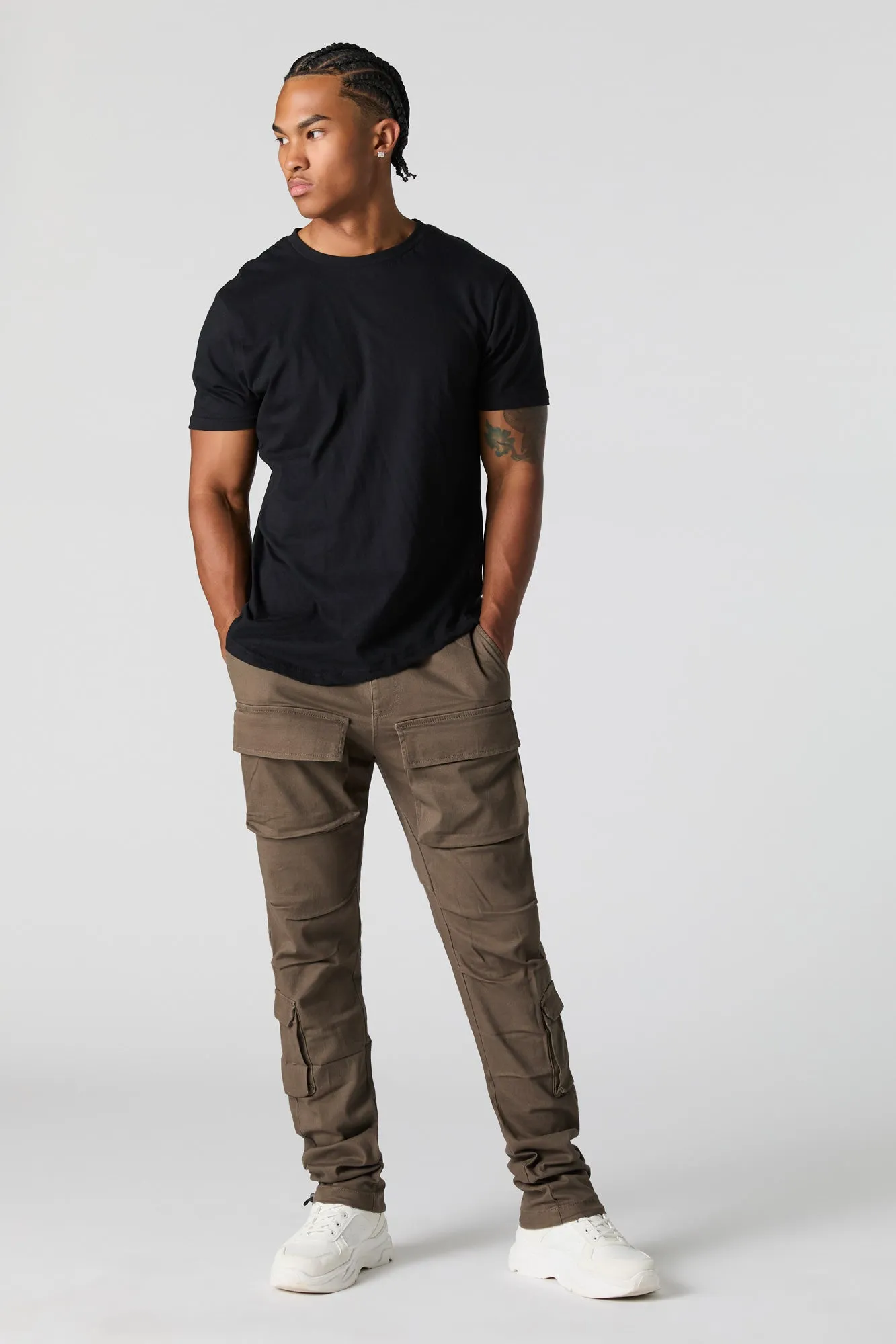 Multi Pocket Open Bottom Cargo Jogger