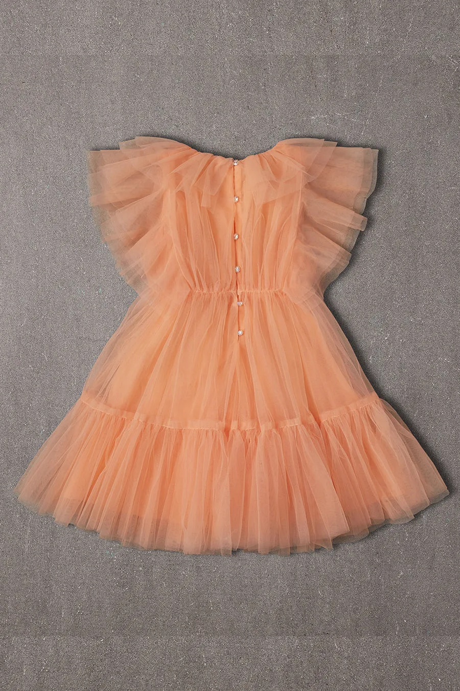 Nellystella Anastasia Girls Dress - Peach Soda