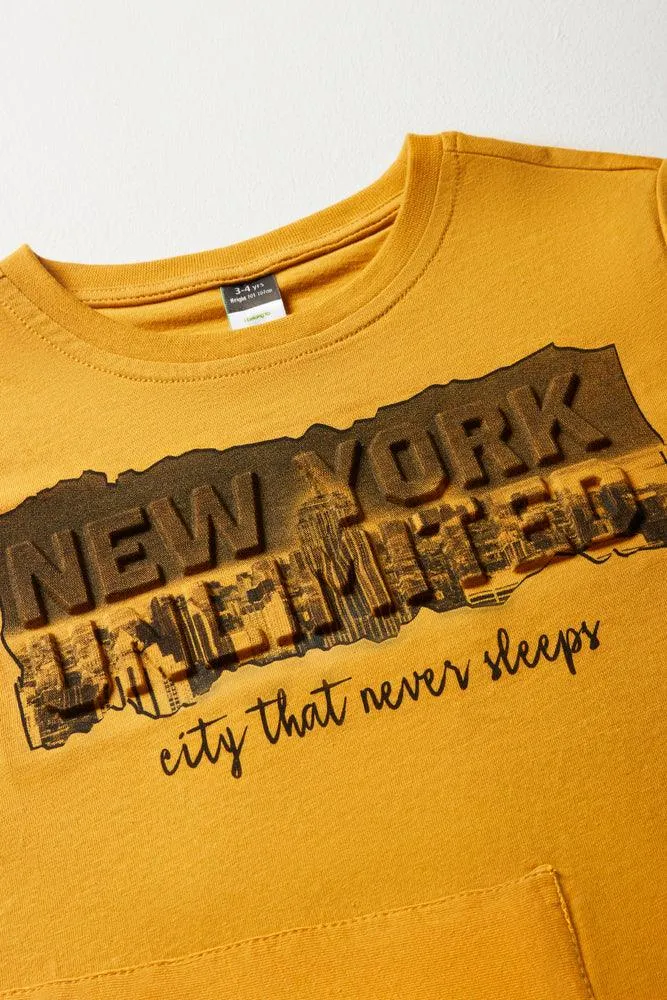 Nyc Tuxedo Short Sleeve T-Shirt Yellow