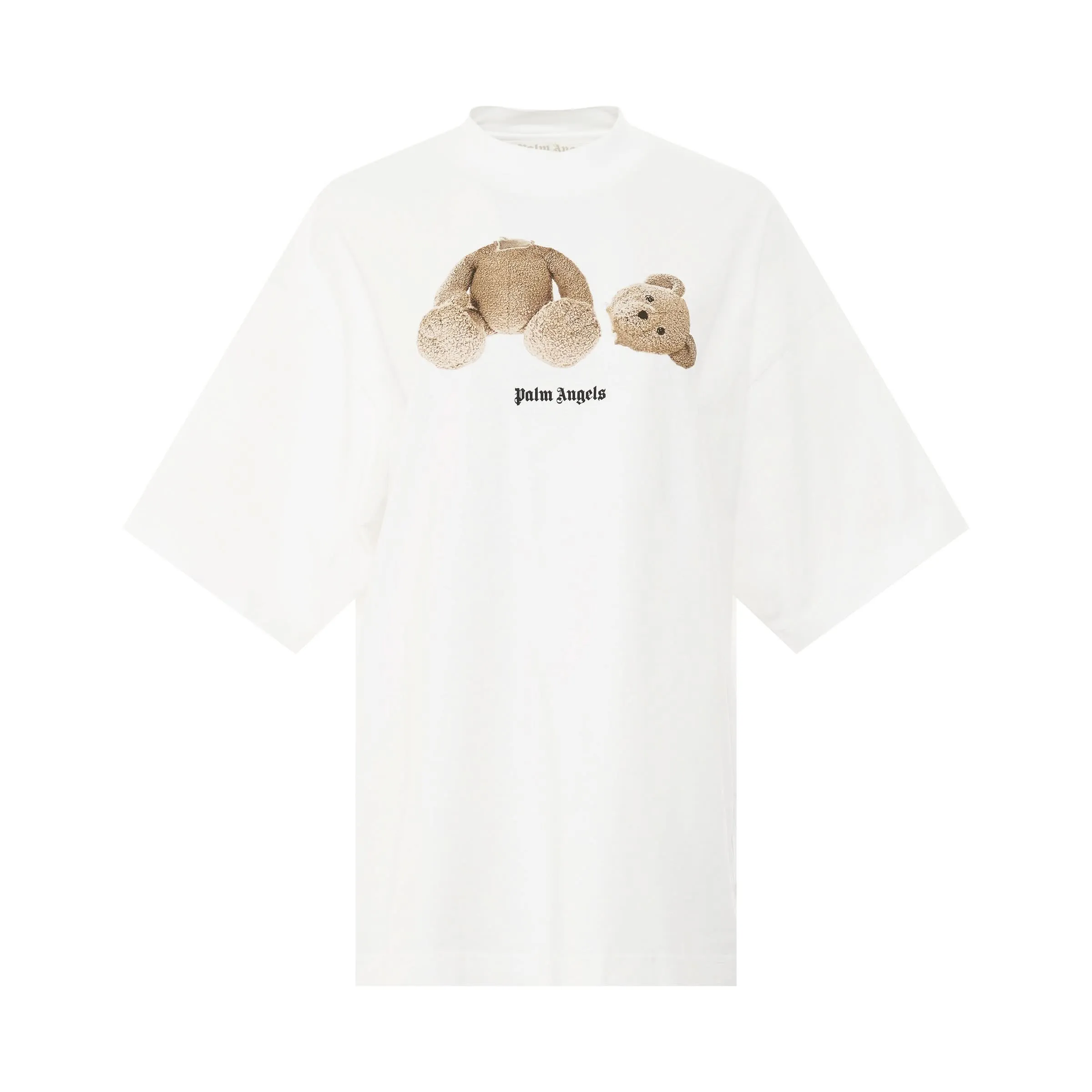 PA Bear Loose Fit T-Shirt in White/Brown