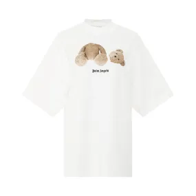 PA Bear Loose Fit T-Shirt in White/Brown