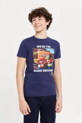 Senior Boys Navy Mario T-Shirt