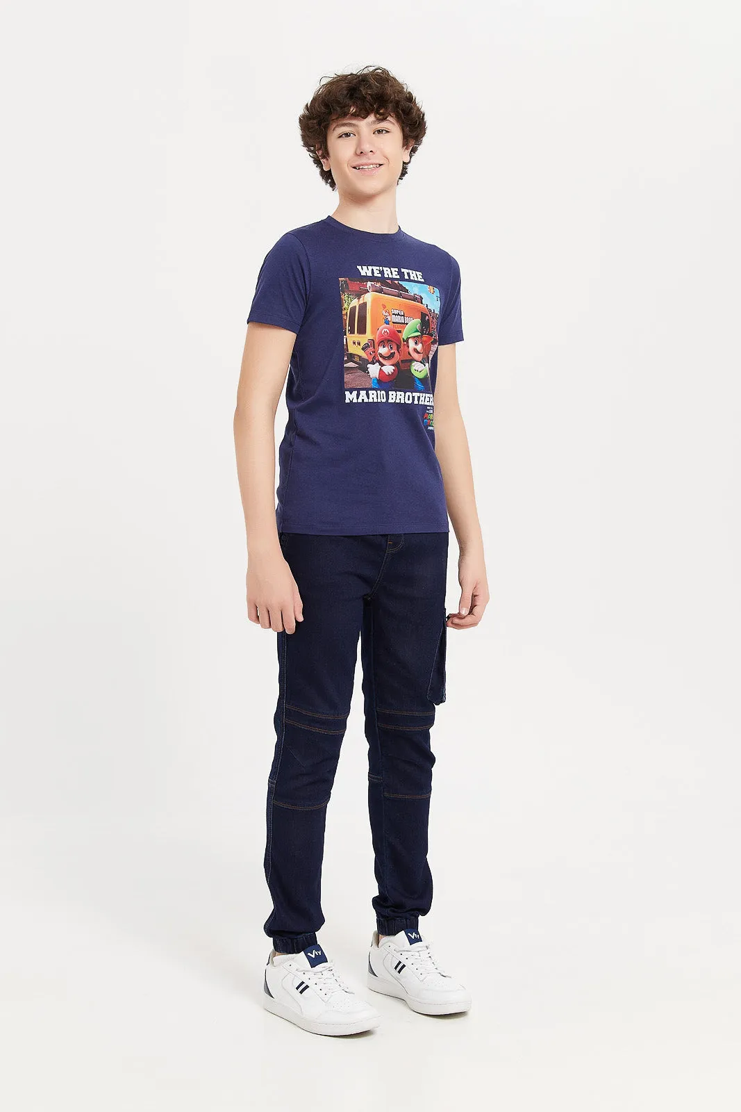 Senior Boys Navy Mario T-Shirt