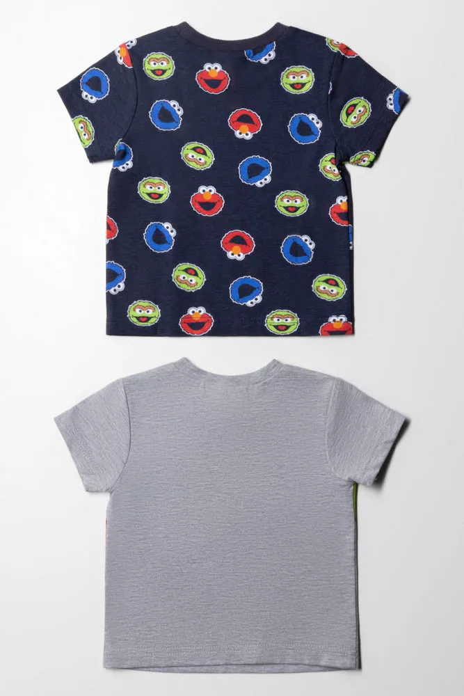 Sesame Street 2Pack T-Shirt Navy & Grey