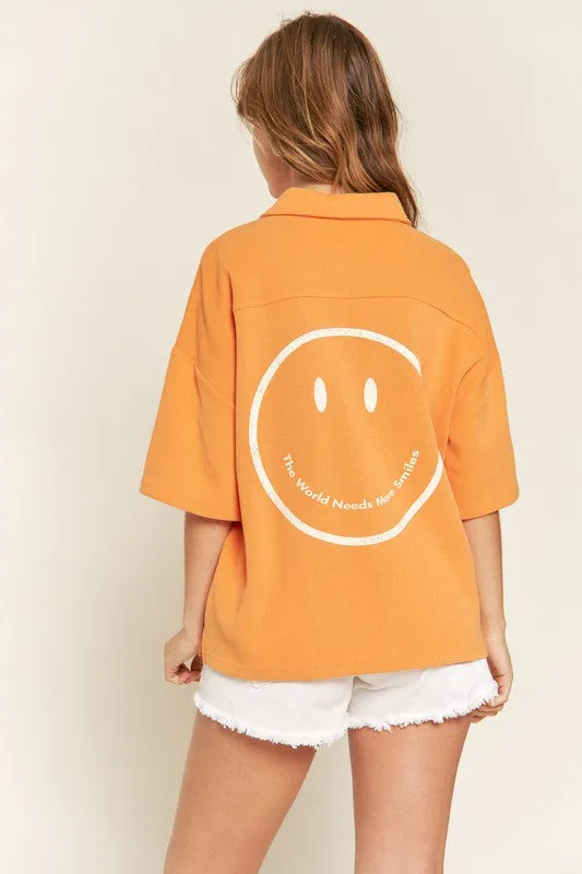 SMILE FACE BACK SHIRTS TOP