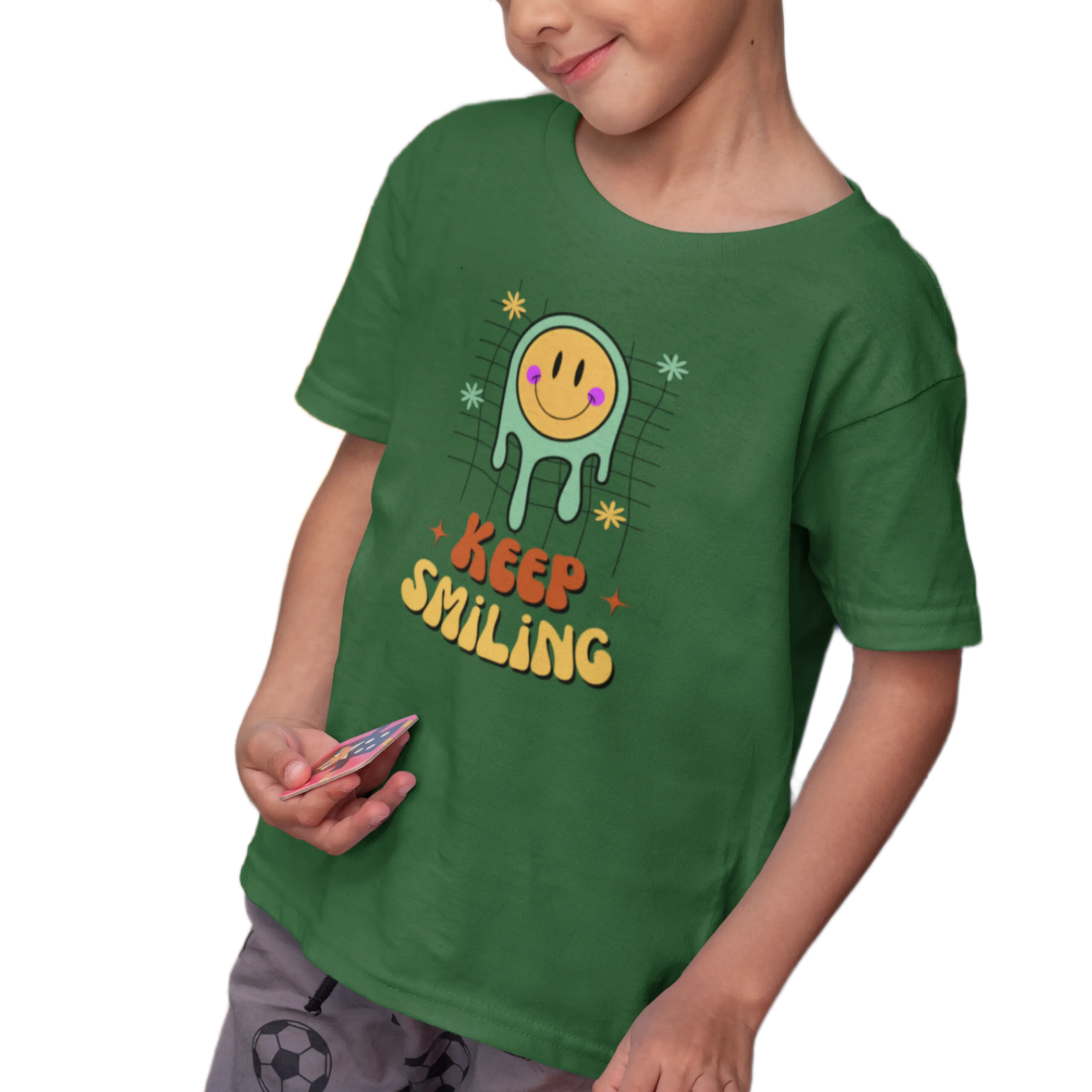 Smiley Face Boy's T Shirt for Kids D26