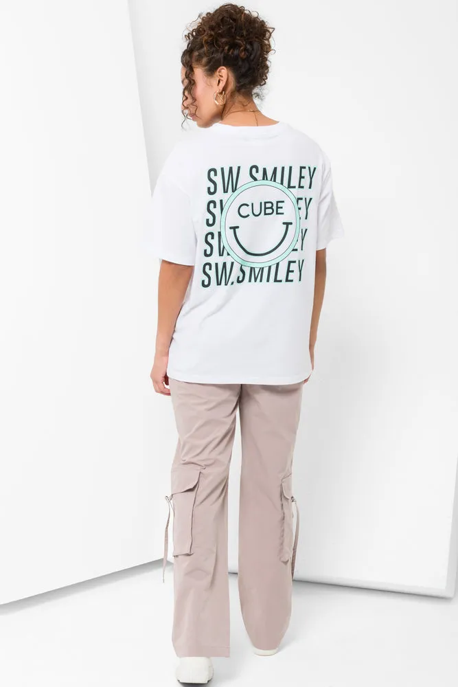 Smiley Oversized T-Shirt White