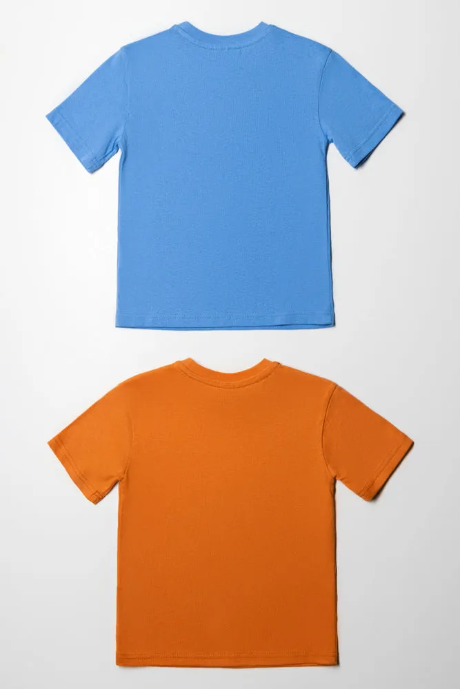 SmileyWorld 2 Pack T-Shirts Blue And Orange