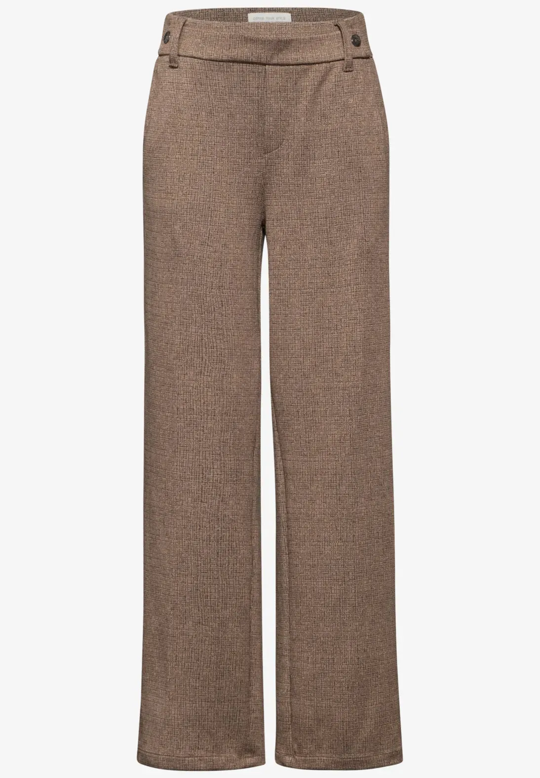 Street One High Waist Straight Leg trousers in mocha Print 378198