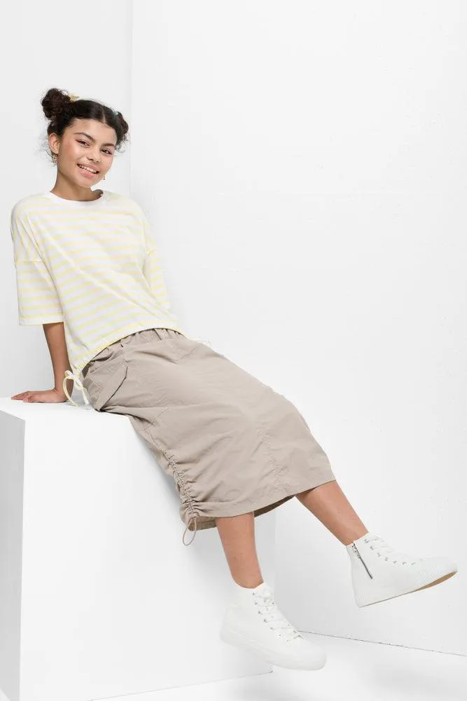 Stripe Boxy Short Sleeve T-Shirt Yellow