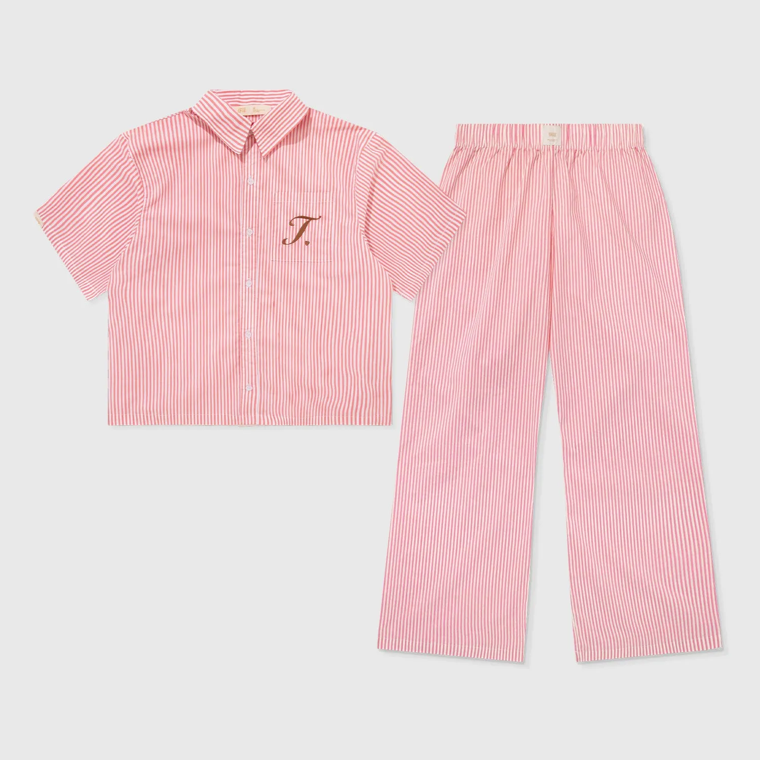 Striped Shirts & Pants Set - Red