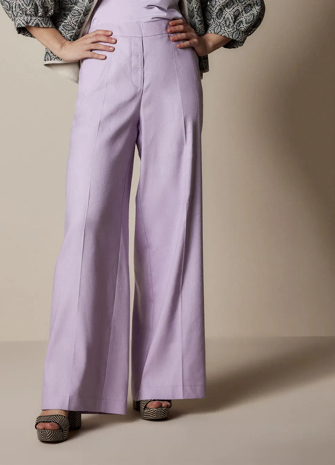 Summum Soft Orchid Trousers Linen Blend