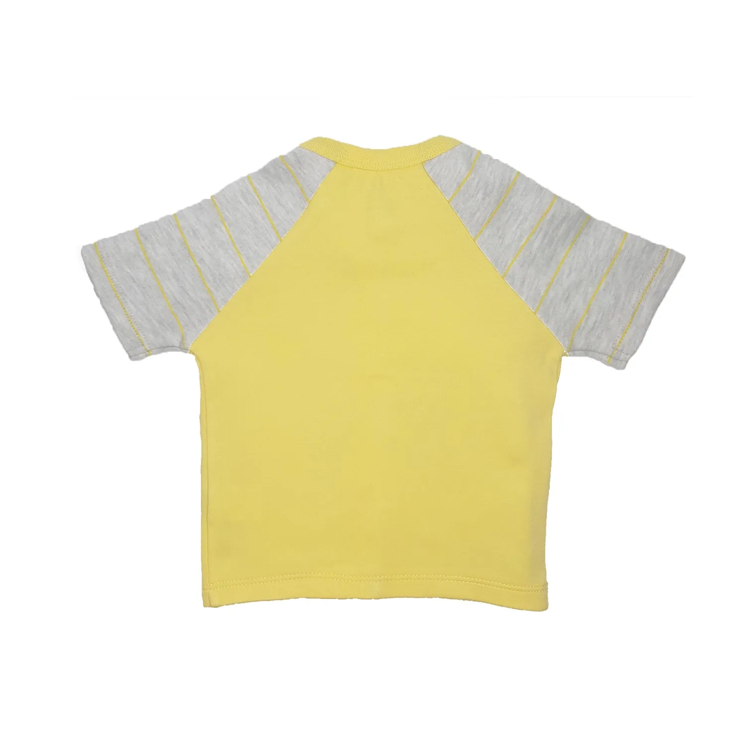 T-Shirt Half Sleeves Boys 2Pc Pack - Yellow/Grey