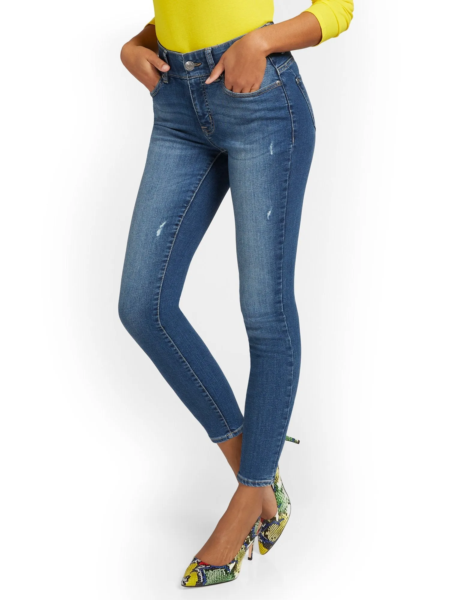 Tall Curvy High-Waisted Super-Skinny Ankle Jeans - Dark Wash