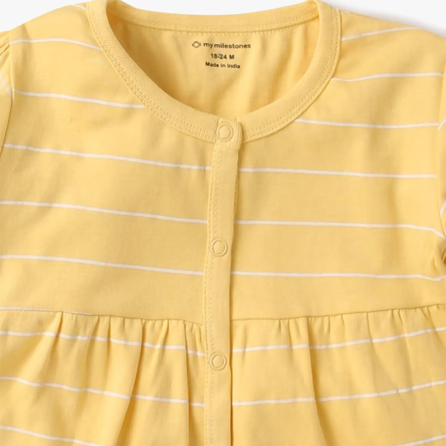 Top - Girls - Yoke Stripes - Yellow