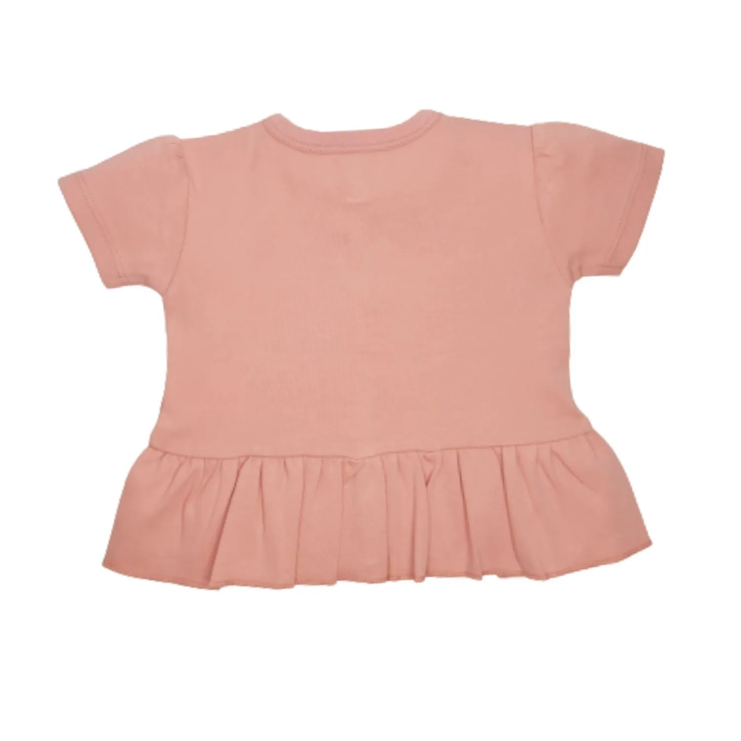 Tops Half Sleeves Girls Peach/Aqua - 2Pc Set