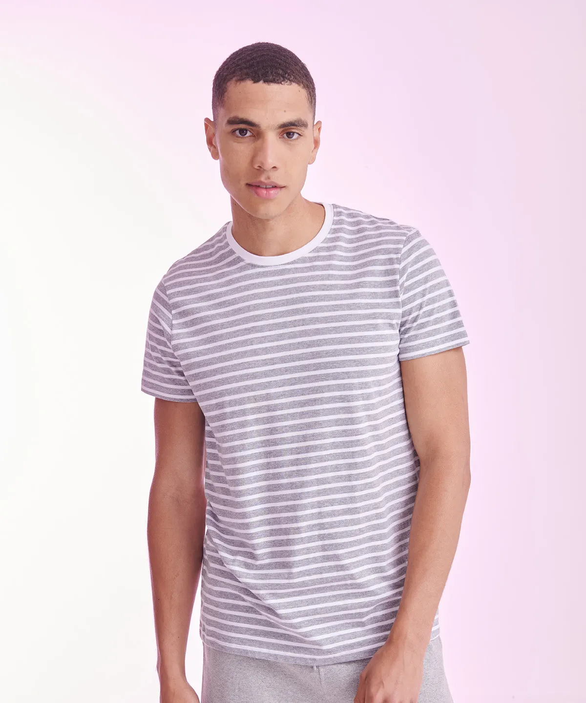 Unisex striped T | White/Oxford Navy