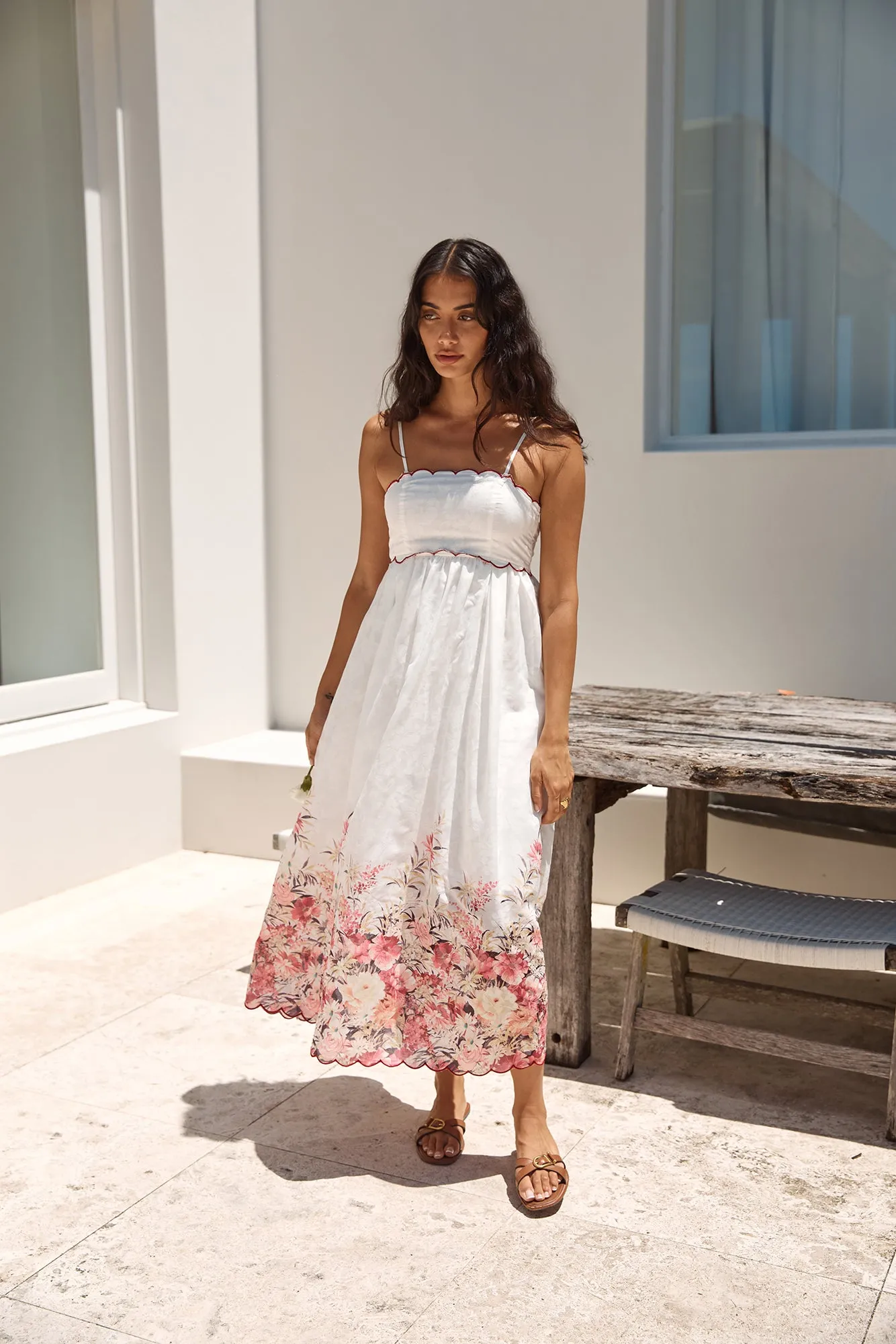 Whimsical Moments Midi Dress White