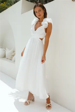 Whimsical Romance Midi Dress White