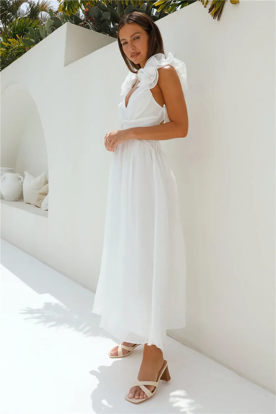 Whimsical Romance Midi Dress White