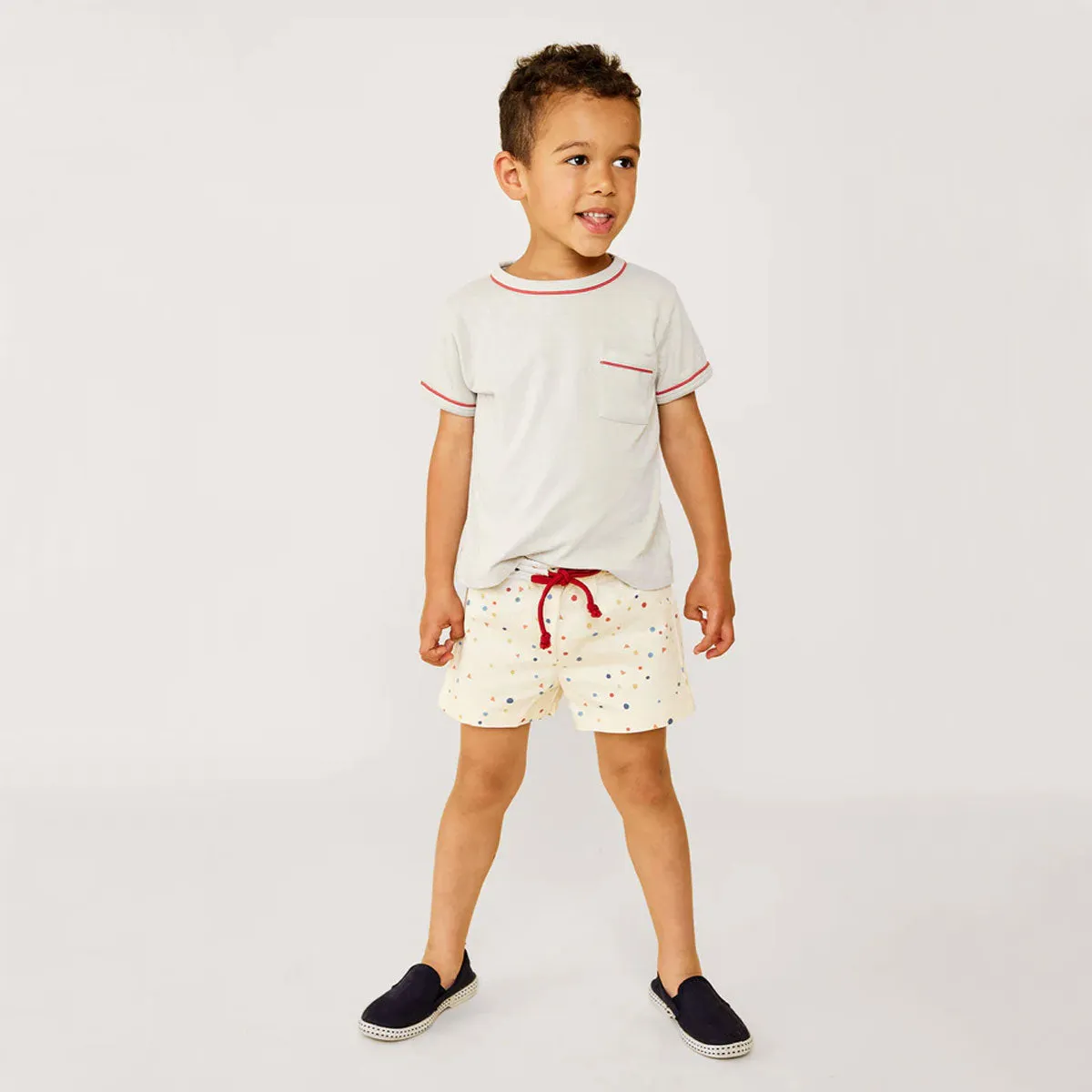 White Signature Dot Bingo Shorts