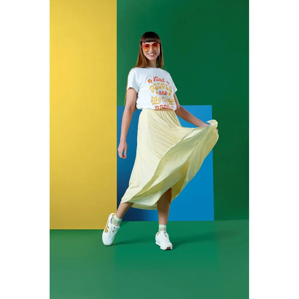 White/ Yellow Kind People Ladies T-Shirt