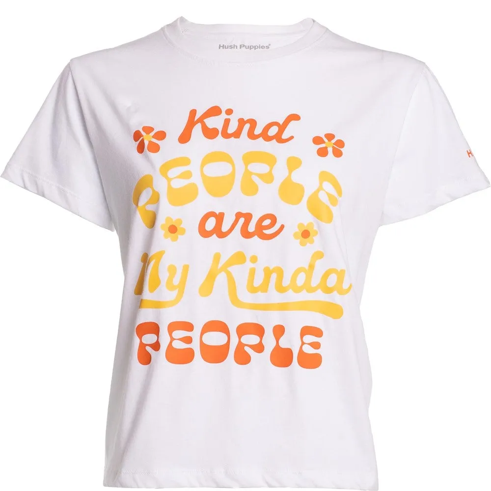 White/ Yellow Kind People Ladies T-Shirt