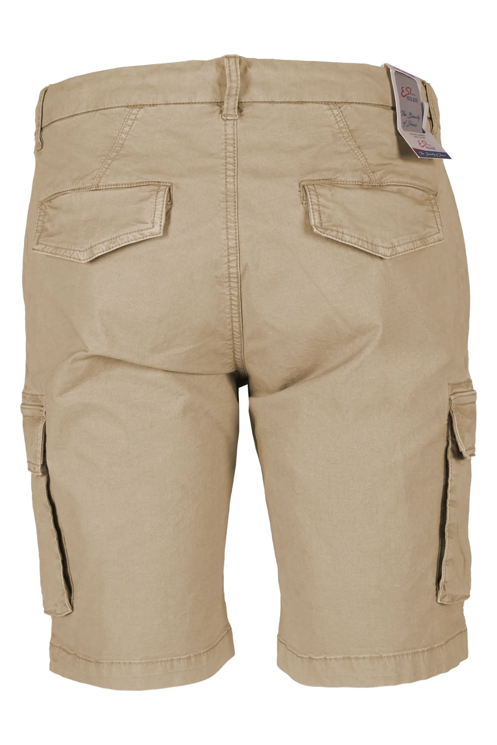 Yes Zee Beige Cotton Men Short